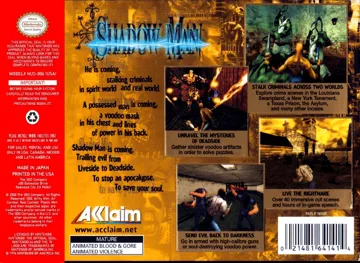 Shadow Man (USA) box cover back